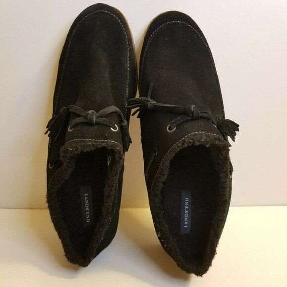 Lands End Womens Size 9 (B) Black Slip On Clog Sueded Sherpa Lined Shoes 432806 - Picture 6 of 7